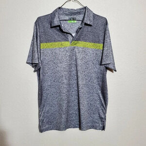 PGATour ProSeries Athletic Fit mens Polo Shirt M Gray & Yellow golf short sleeve